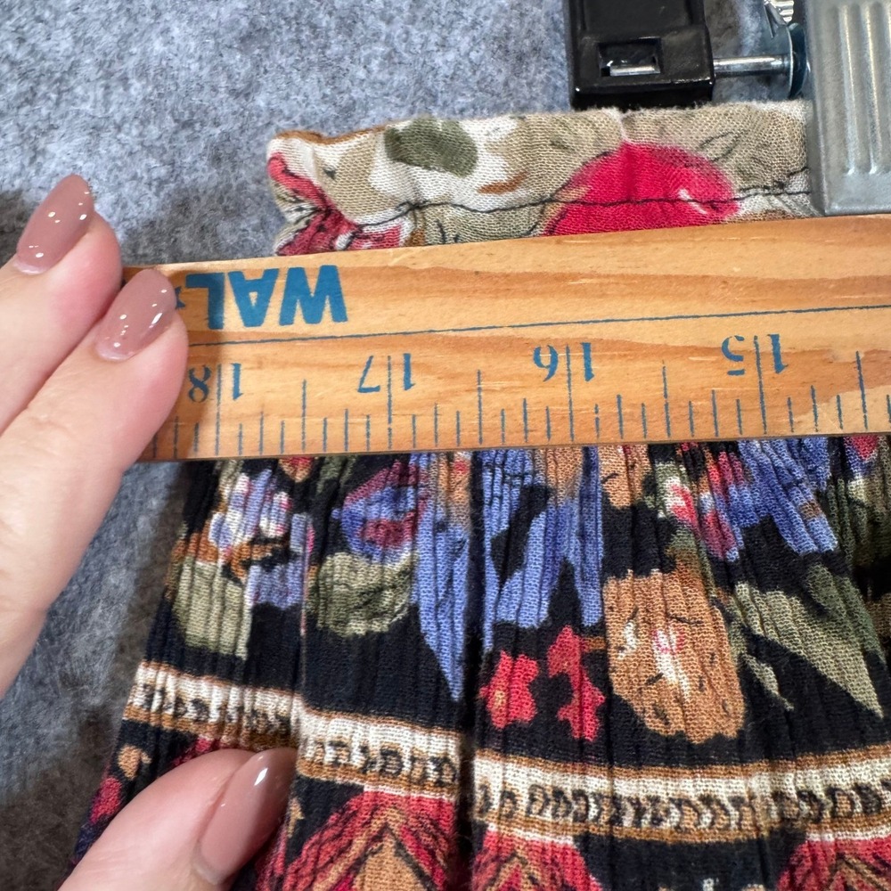 Vtg Boho Skirt Womens Medium Petite India Ethnic Artsy Dark Romantic Floral - Picture 7 of 10